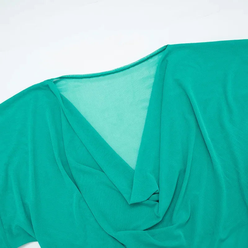 Women's Draped V-Neck Crop Top and Capri Set