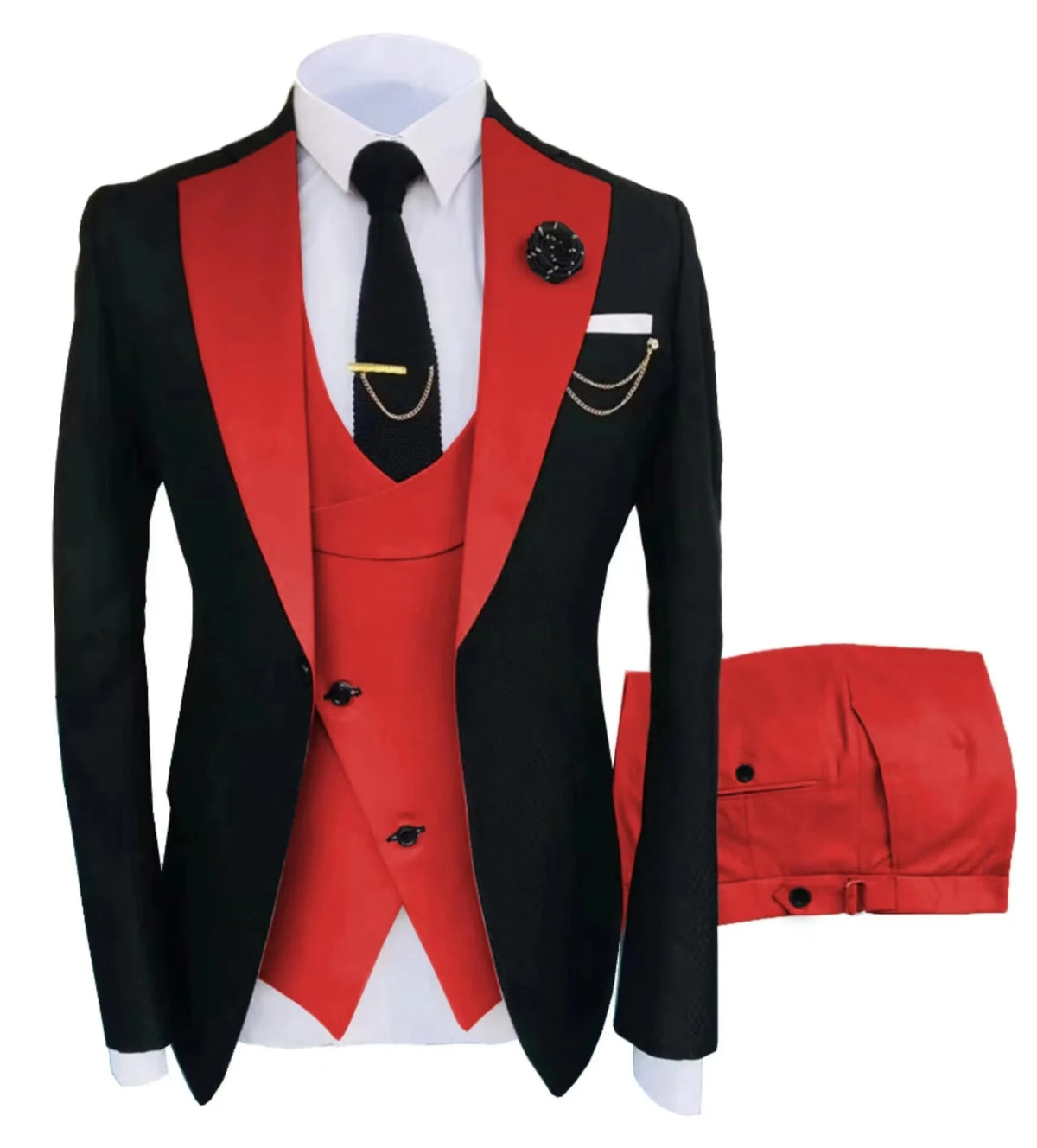 Men's Three-Piece Wedding Suit – Jacket, Vest & Pants