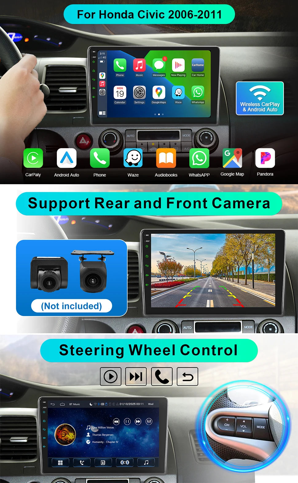 IYING MZY-01-A Stereo for Honda Civic 2006–2011
