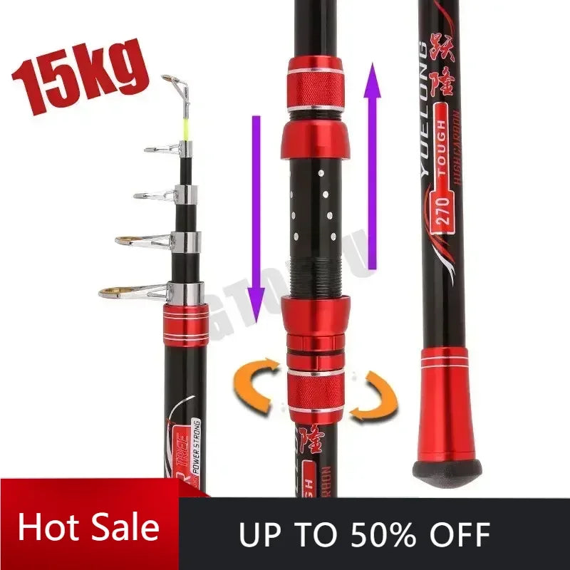 Telescopic Carbon Fishing Rod — 2.1–4.5 m