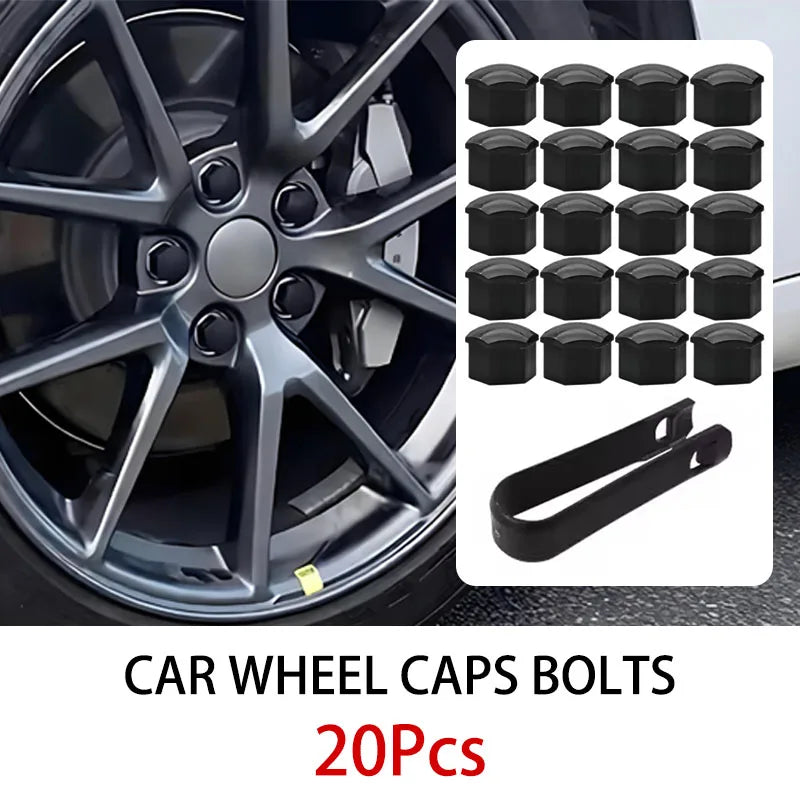 Black Wheel Lug Nut Covers – Set of 20