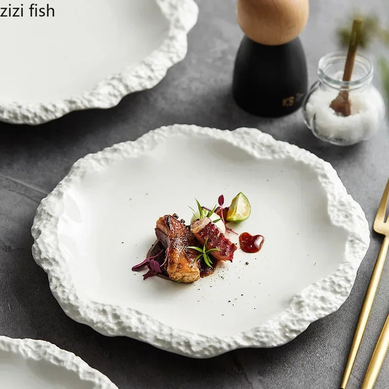 Plain Porcelain Dinner Plates — Assorted Sizes