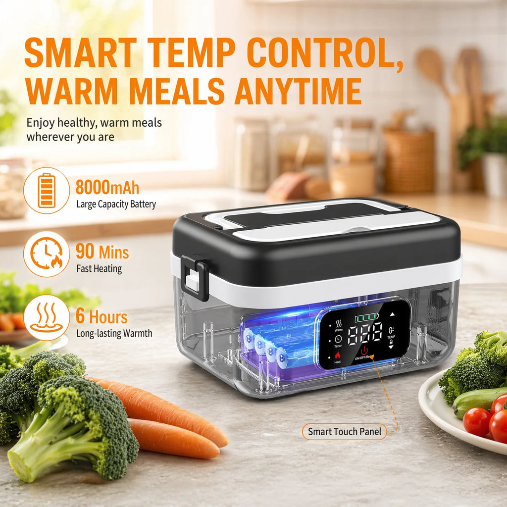 Cordless Rechargeable Heated Lunch Box – 1L, 60W
