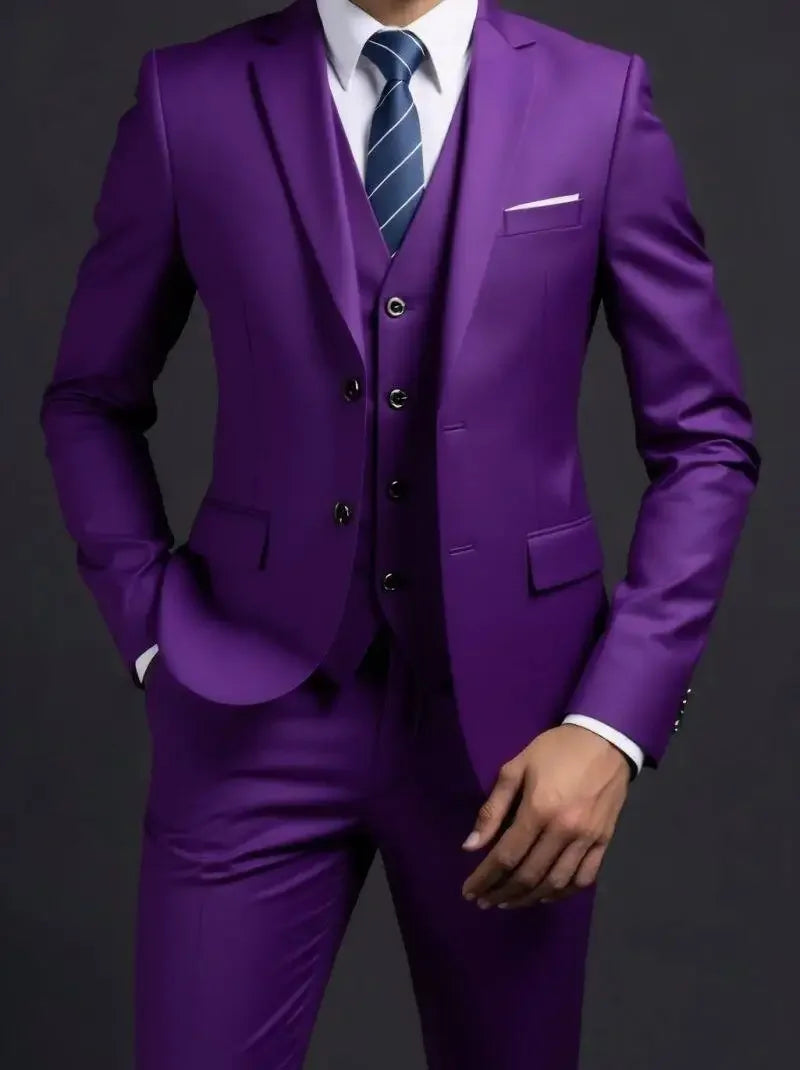 Men's Three-Piece Suit – Blazer, Vest & Trousers