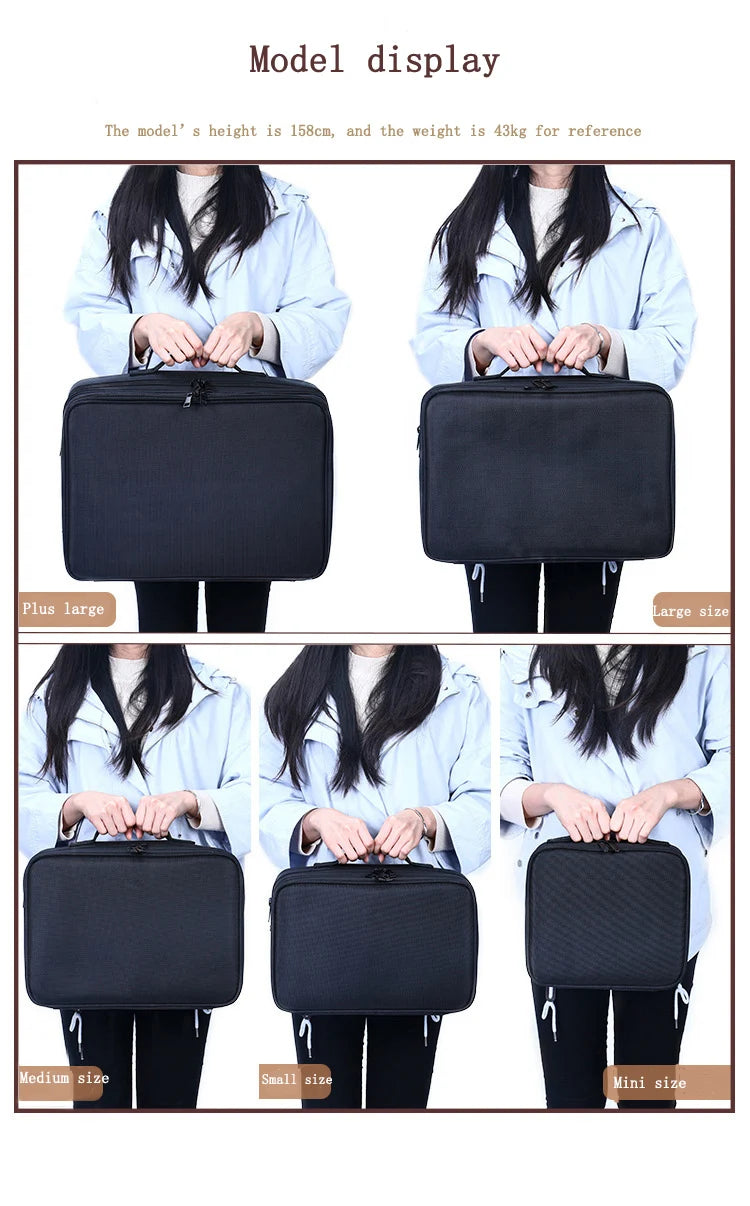 Oxford Fabric Cosmetic Organizer Case – 3 Sizes