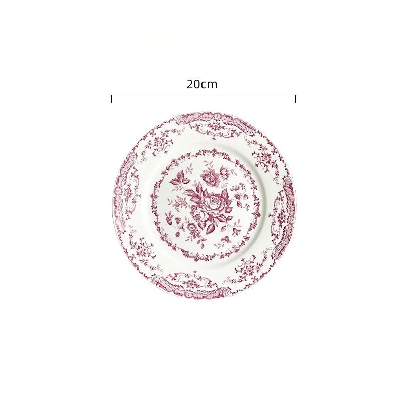 PDQ French Rose Ceramic Dinner Plate