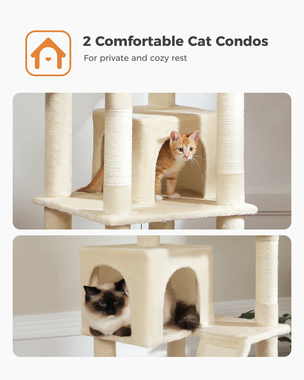 Multi-Level Cat Tree with Scratching Posts, Cozy Condo, Hammock, Large Cat Tower for Indoor Cats, Cat Scratching Board, Cat Toys Whispering Desires Shoppe