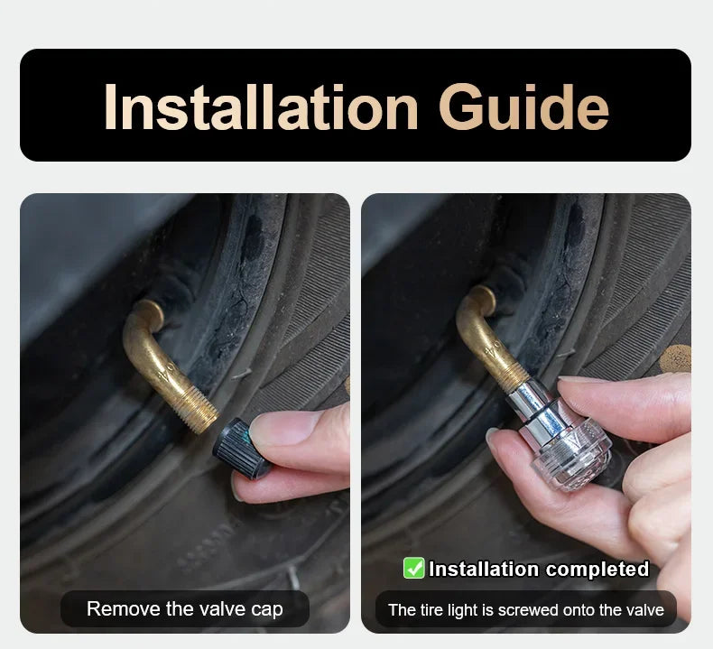 LED Tire Valve Lights – 2 or 4 Pieces