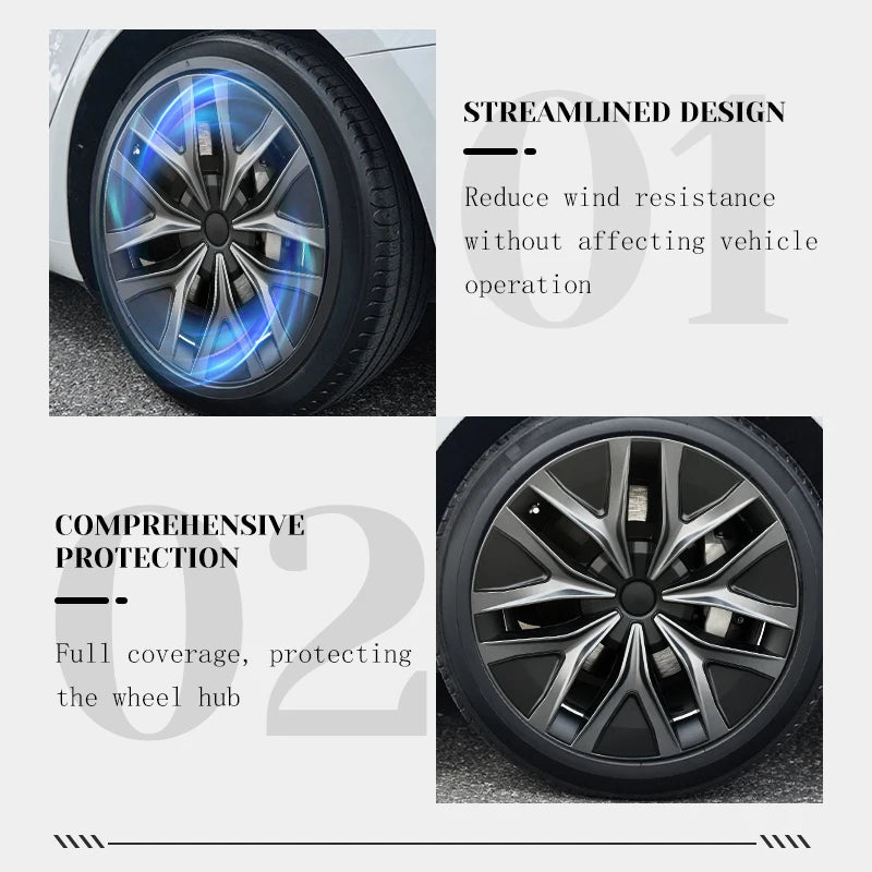 TSLLUG 19-Inch Wheel Covers for Tesla Model Y – Set of 4