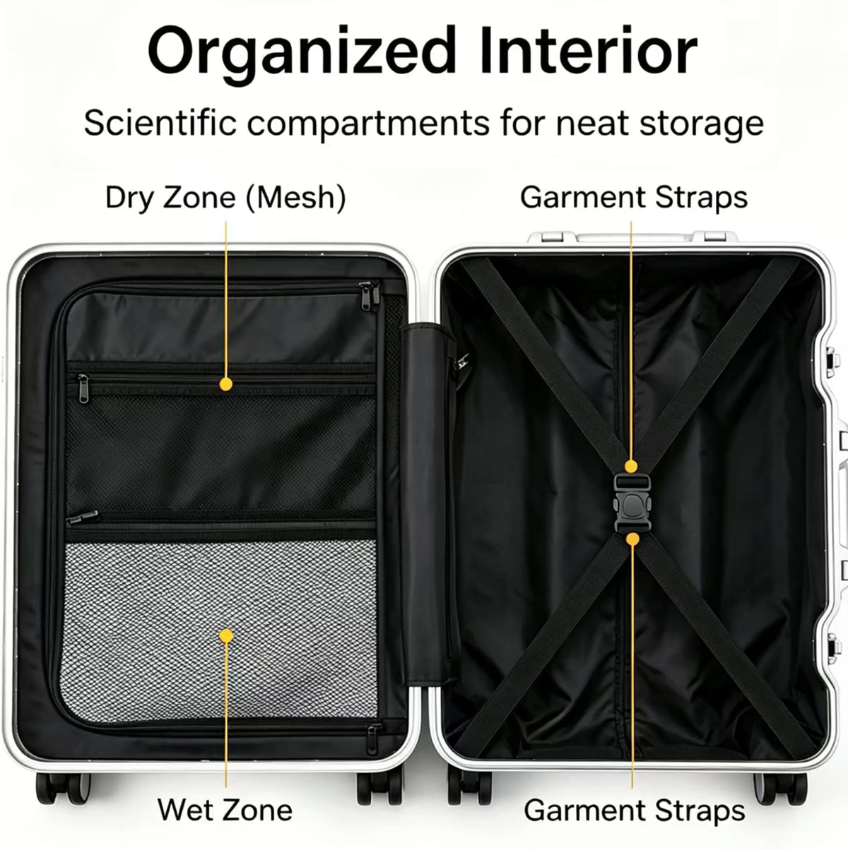 BunyFly Aluminum Frame Boarding Laptop Trolley Case 20 Inch Front Opening  Suitcase Cabin Luggage Bag Whispering Desires Shoppe