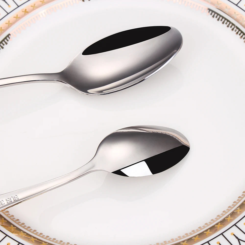 Hammered-Handle Stainless Steel Dinner Spoons