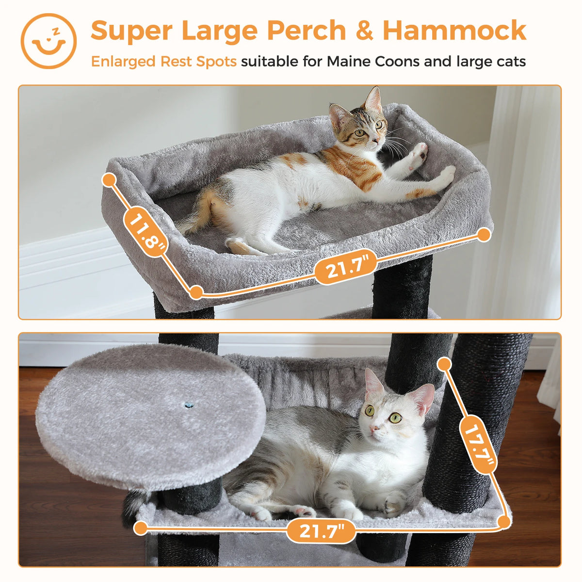 147cm Cat Tree with Large Condo & Hammock
