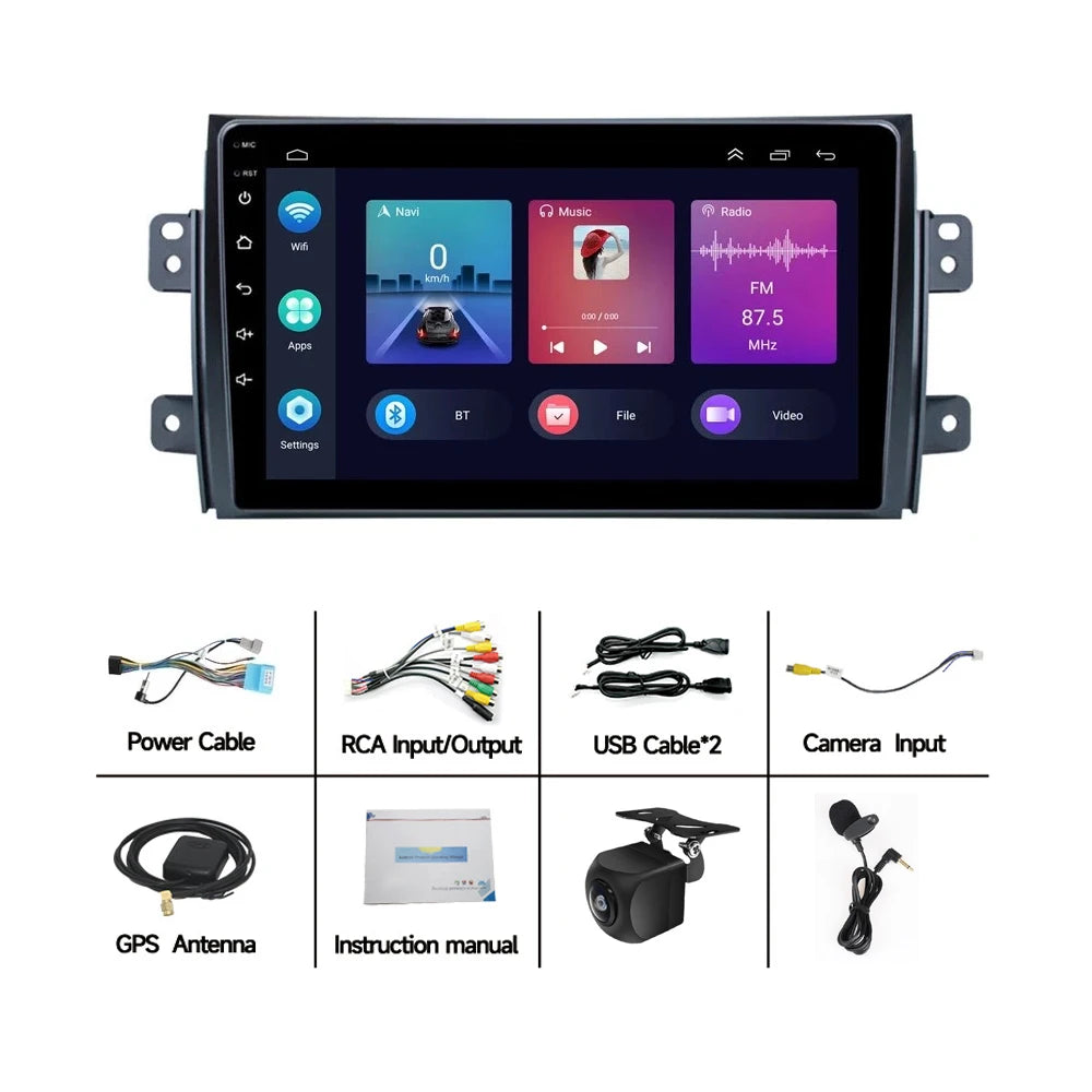9-Inch Stereo for Suzuki SX4 and Fiat Sedici — 4 GB / 64 GB