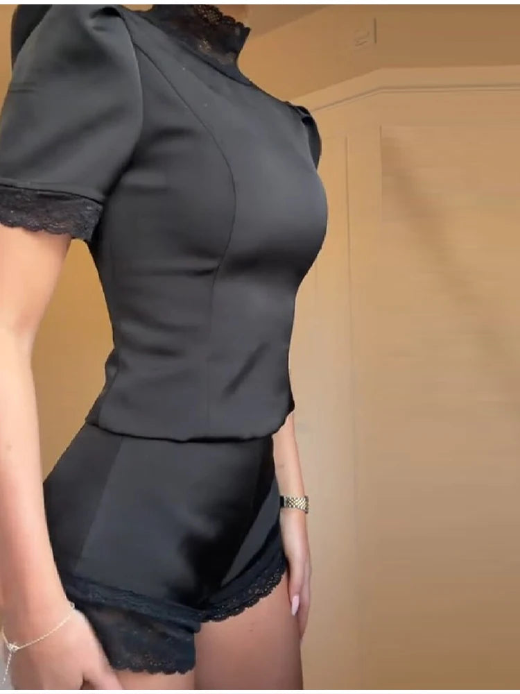 Satin-Look Top & Shorts Outfit Options