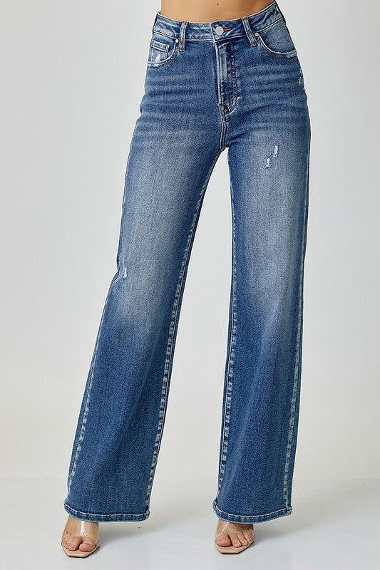 RISEN High Waist Jeans with Pockets - Whispering Desires Shoppe
