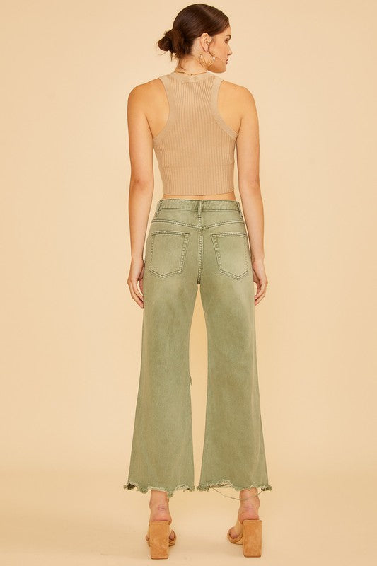 Annie Wear Distressed Raw Hem Jeans - Whispering Desires Shoppe
