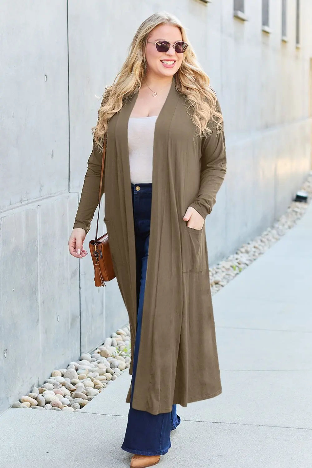 Basic Bae Open-Front Long Sleeve Cover Up - Whispering Desires Shoppe