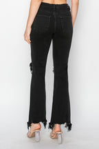 RISEN Distressed Raw-Hem Jeans — Pocketed Stretch - Whispering Desires Shoppe
