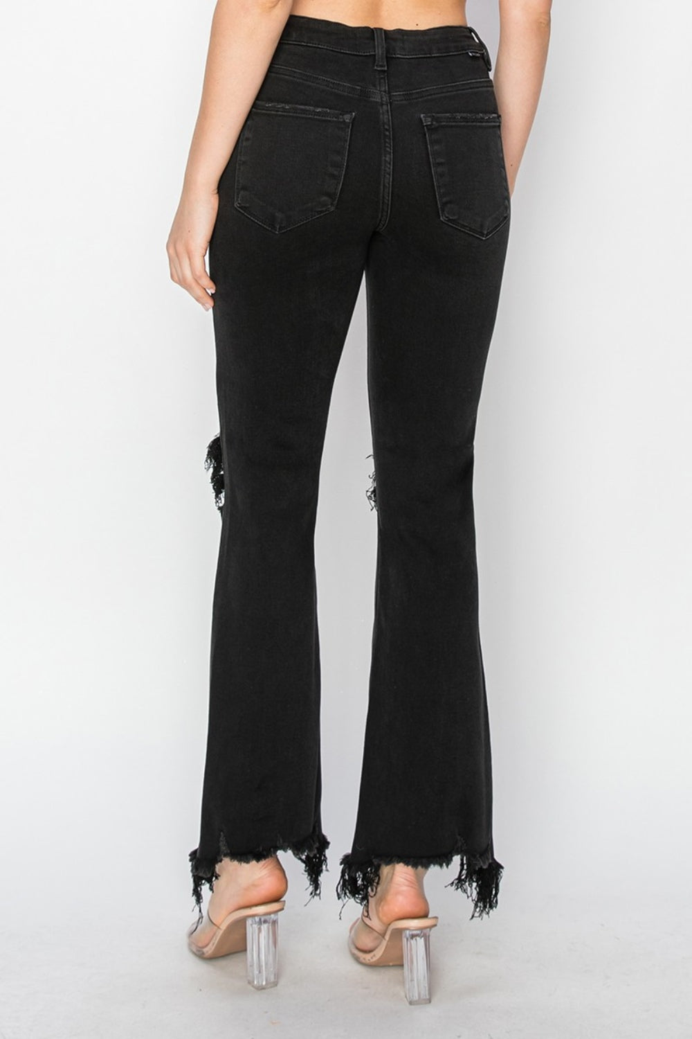 RISEN Distressed Raw-Hem Jeans — Pocketed Stretch - Whispering Desires Shoppe