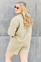 Double Take Textured Long Sleeve Top & Shorts Set - Whispering Desires Shoppe