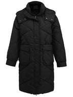 Long Sleeve Longline Hooded Winter Coat with Pockets - Whispering Desires Shoppe