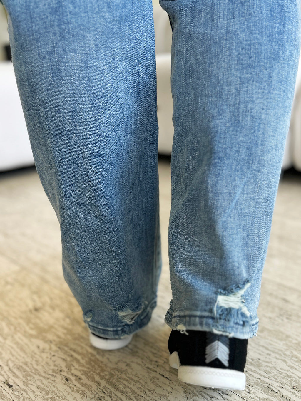 Judy Blue Mid-Rise Distressed Straight Jeans - Whispering Desires Shoppe