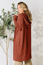 Basic Bae Pocketed Longline Hooded Cardigan - Whispering Desires Shoppe