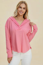 Double Take High-Low Dropped-Shoulder Hoodie - Whispering Desires Shoppe