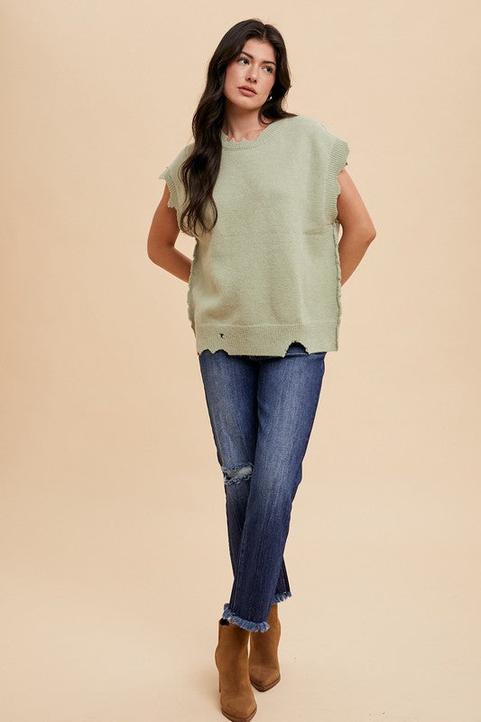 Annie Wear Distressed Raw Hem Straight Leg Cropped Jeans - Whispering Desires Shoppe
