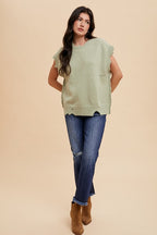 Annie Wear Distressed Raw Hem Straight Leg Cropped Jeans - Whispering Desires Shoppe