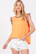 Ces Femme Contrast Striped Sleeveless Round Neck Top - Whispering Desires Shoppe
