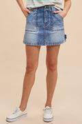 Annie Wear Cargo Denim Mini Skirt - Whispering Desires Shoppe