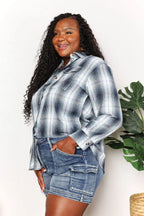 Mandy Women's Plaid Dropped-Shoulder Shirt - Whispering Desires Shoppe