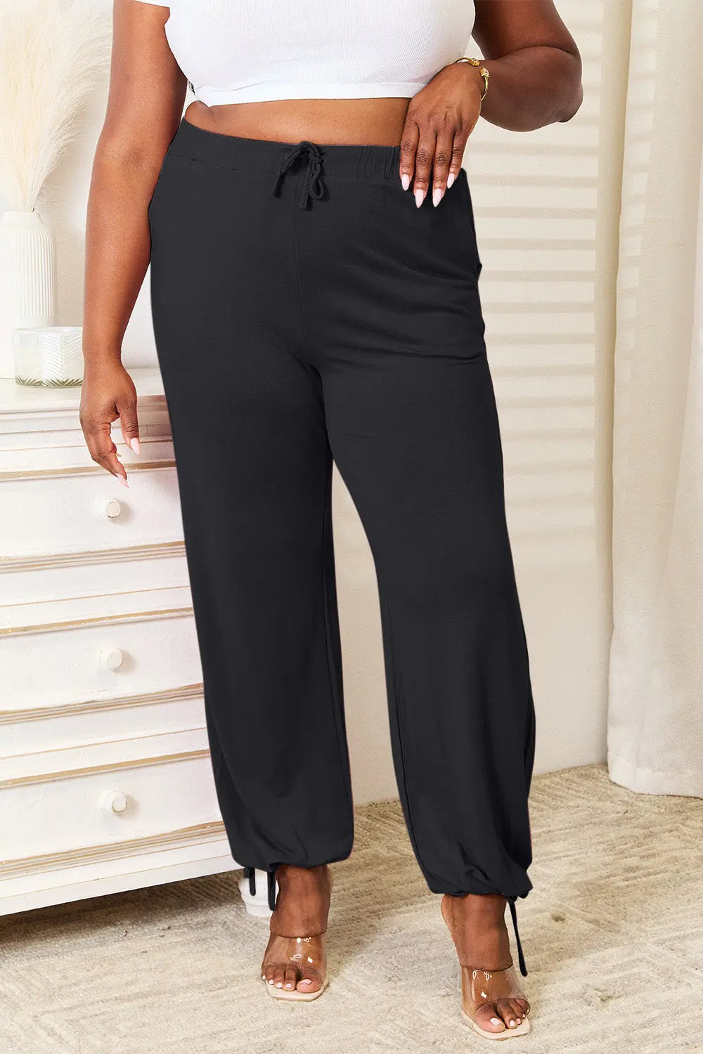 Basic Bae Rayon Drawstring Pants with Pockets - Whispering Desires Shoppe
