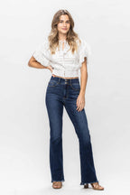 Judy Blue Frayed Hem Bootcut Jeans - Whispering Desires Shoppe