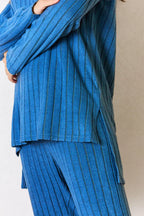 Trendsi Basic Bae Ribbed High-Low Top and Pants 2-Piece Loungewear Set - Whispering Desires Shoppe