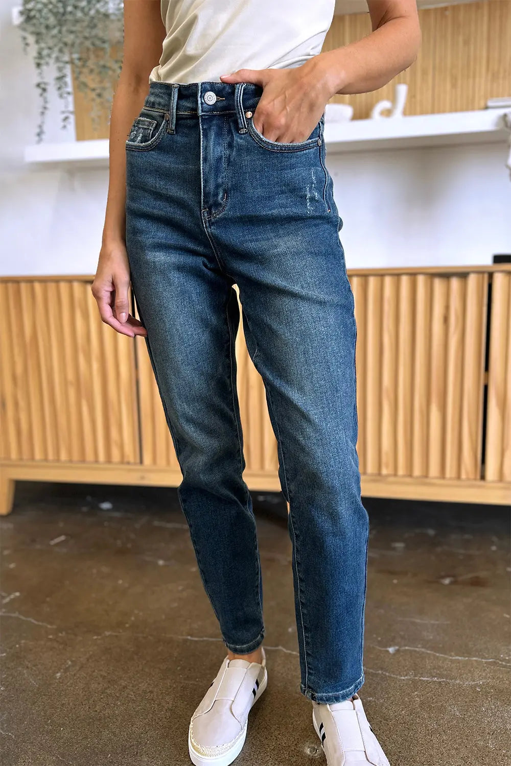 Judy Blue High-Waist Tummy Control Slim Jeans - Whispering Desires Shoppe