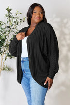 Basic Bae Ribbed Cocoon Cardigan (Full-Size) - Whispering Desires Shoppe