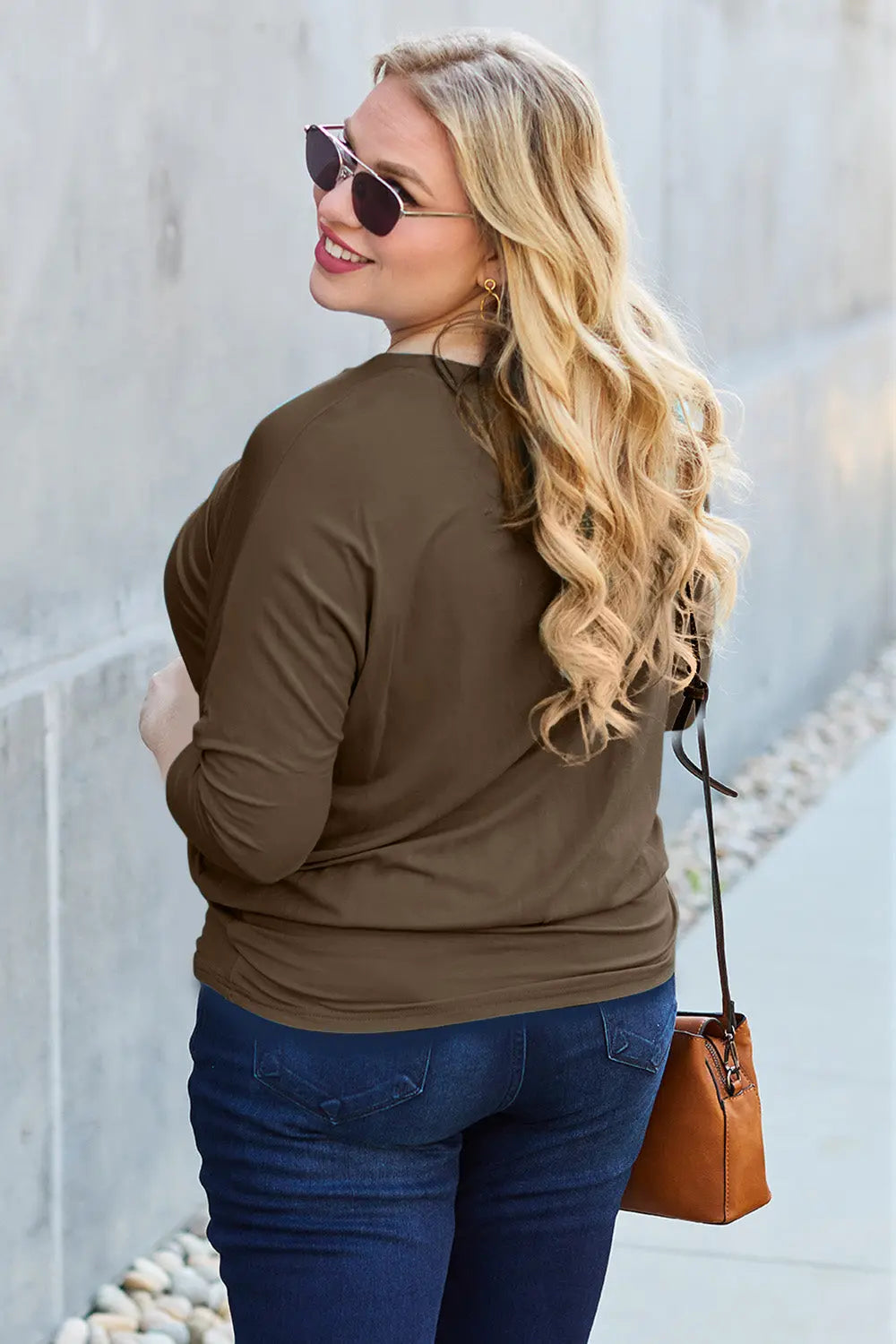 Basic Bae Batwing Sleeve Round Neck Top - Whispering Desires Shoppe