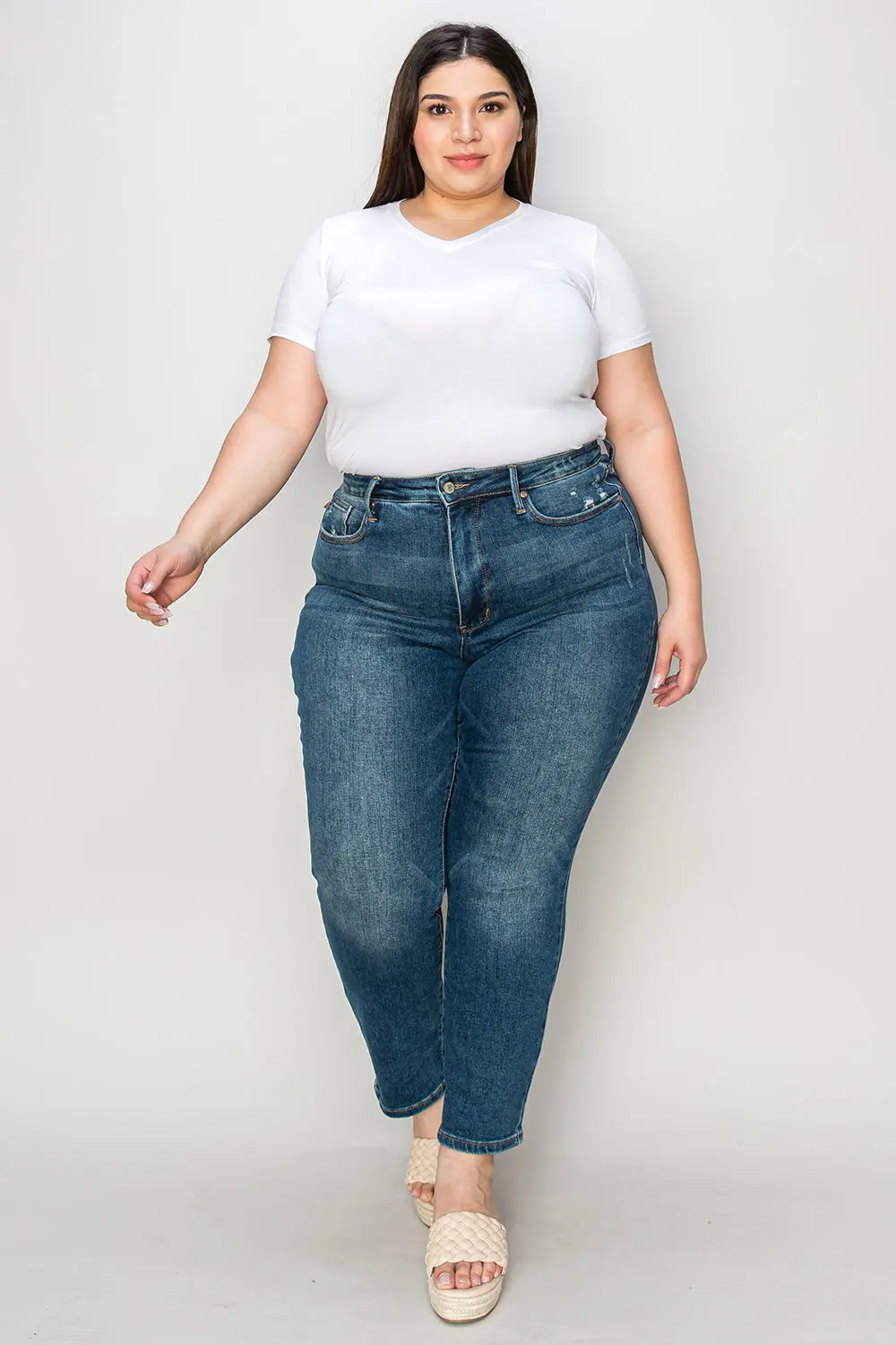 Judy Blue High-Waist Tummy Control Slim Jeans - Whispering Desires Shoppe