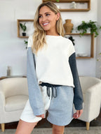 Double Take Drop Shoulder Top & Pocketed Shorts Set - Whispering Desires Shoppe