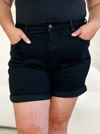 Judy Blue High Waist Tummy Control Cuffed Denim Shorts - Whispering Desires Shoppe