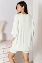 Basic Bae Soft Rayon 3/4 Sleeve Top & Shorts Set - Whispering Desires Shoppe
