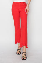 RISEN Mid Rise Step-Hem Cropped Pants — Stretch Cotton - Whispering Desires Shoppe