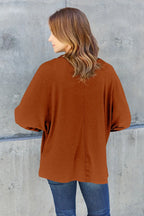 Double Take Full-Size Long Sleeve Round Neck Tee - Whispering Desires Shoppe
