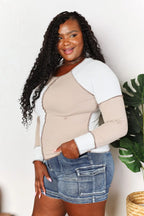 Double Take Colorblock Ribbed Exposed-Seam Top - Whispering Desires Shoppe