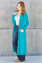Basic Bae Open-Front Long Sleeve Cover Up - Whispering Desires Shoppe