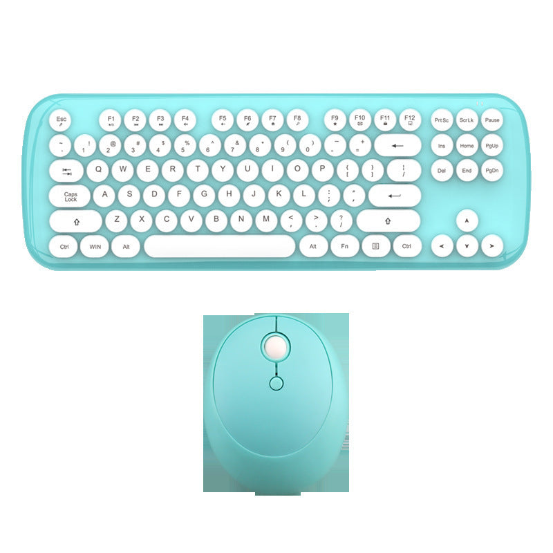 Wireless Keyboard And Mouse Set Girls Color Retro - Whispering Desires Shoppe