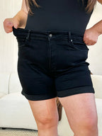 Judy Blue High Waist Tummy Control Cuffed Denim Shorts - Whispering Desires Shoppe