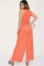 Ribbed Tank & Wide-Leg Pants Two-Piece Set - Whispering Desires Shoppe